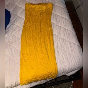 yellow long fashion nova dress